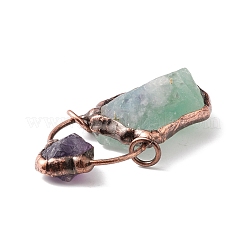 Необработанные грубые натуральные зеленые авантюрины и аметисты большие подвески&nbsp;G-I324-03R-01