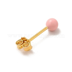 Aretes con bola redonda esmaltada&nbsp;EJEW-C020-01G-06