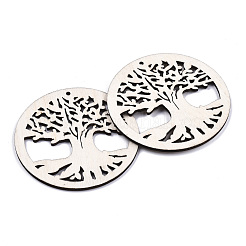 Неокрашенные натуральные деревянные большие подвески WOOD-N007-025