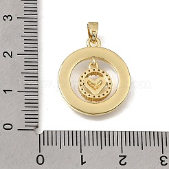 Pendentifs en laiton sertis de micro-pavés de zircone cubique transparente et d'émail blanc&nbsp;CU-CBAA556-08A