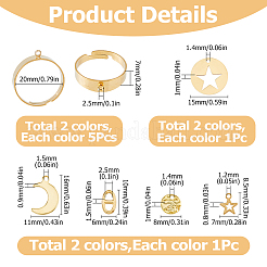 Набор для самостоятельного изготовления кольца-манжеты из нержавеющей стали в виде звезды и овала DIY-FI0001-06