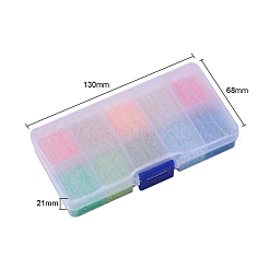 8000шт 10 цвета флуоресцентные цветные стеклянные бусины стекляруса&nbsp;SEED-YW0001-32