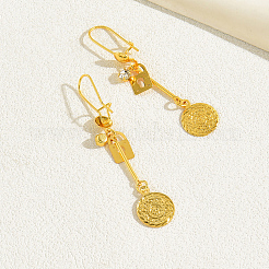 Модные классические плоские круглые серьги-кольца из латуни с кисточками EH8796