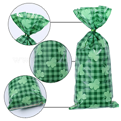 Пластиковые пакеты для упаковки печенья с прямоугольным клеверным принтом&nbsp;ABAG-WH0038-35B