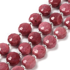 Природные родонит бисер нитей G-B153-B10