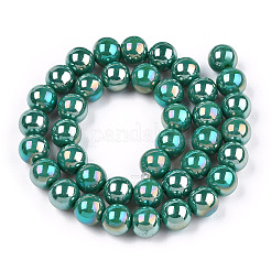 Chapelets de perles en verre opaque électrolytique&nbsp;GLAA-T032-P8mm-AB12