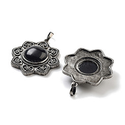 Подвески из натурального обсидиана и латуни&nbsp;G-K338-09AS-10