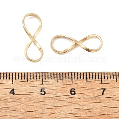真鍮製コネクタチャーム  無限のリンク  14KGP本金メッキ  8x17.5x2.5mm  穴：6x5mm&nbsp;KK-XCP0002-09G