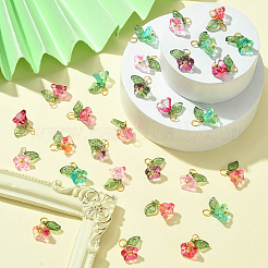 50шт 5 цвета стеклянные подвески FIND-CJ0001-15