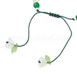 Pulseras trenzadas de cuentas de jade natural de Malasia&nbsp;BJEW-MZ00167-01