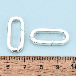 真鍮スプリングゲートリング  オーバル  925銀メッキ  25x11x2.6mm&nbsp;KK-WH20009-01S