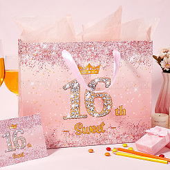 Бумажные пакеты с ручками на шестнадцатилетие&nbsp;CARB-SP0001-02