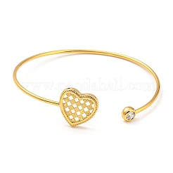 Прозрачные браслеты-манжеты из кубического циркония&nbsp;LS-BJEW-P305-03G