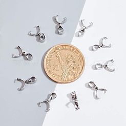 304ステンレススチール製アイスピックピンチベイル  ビーズコンテナ付  ステンレス鋼色  9x6.5x2.5mm  穴：3x4mm  約50個/箱&nbsp;STAS-UN0001-68P