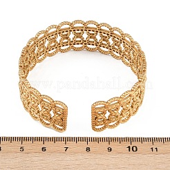 Полые браслеты-манжеты из нержавеющей стали 304 для женщин&nbsp;BJEW-F505-03G