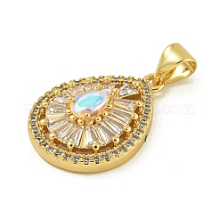 Ciondoli in ottone con placcatura a cremagliera con pavé di zirconi&nbsp;KK-U029-28G-04