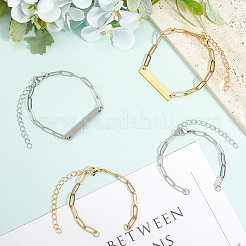 12 шт. 2 цвета 304 нержавеющая сталь скрепки цепочки для изготовления браслета&nbsp;MAK-SC0001-36