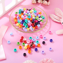 200шт непрозрачные акриловые европейские бусины&nbsp;SACR-TA0001-57