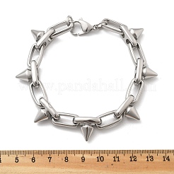 Браслеты из овальной цепочки из нержавеющей стали 304 BJEW-A033-01P