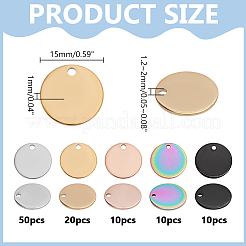 100 шт. 5-х цветные подвески из нержавеющей стали 304&nbsp;STAS-AR0002-60