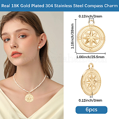 6 pendentif en acier inoxydable 304&nbsp;STAS-BBC0010-74
