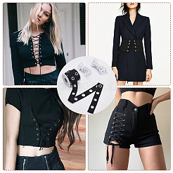 5 ярд хлопчатобумажных лент с платиновыми железными люверсами и хлопковой нитью SRIB-OC0001-05D