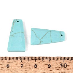 合成ターコイズペンダント  ファセット台形チャーム  24.5~25.5x12.5~13.5x3.5~4.5mm  穴：1~1.2mm&nbsp;G-Q601-10C