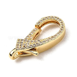 Застежки-клешни из прозрачной латуни с кубическим цирконием KK-Z078-49B-G