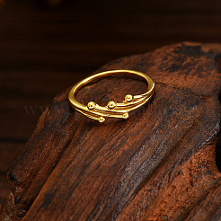 Модное серебряное многослойное золотое кольцо с бусинами S925 для женщин RK8660-1