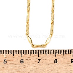 Цепочки из латуни толщиной 2 мм с текстурированными плоскими звеньями для мужчин и женщин.&nbsp;NJEW-L012-08G
