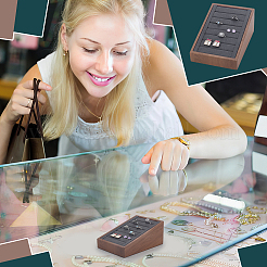 Органайзер для колец из искусственной кожи с наклонной спинкой&nbsp;RDIS-WH0016-18A