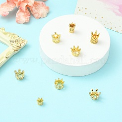 8 шт. 8 стиля латунные микропаве кубические циркониевые европейские бусины&nbsp;KK-CJ0004-04