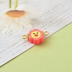 Link viso sorridente fiore di argilla polimerica fatto a mano&nbsp;PALLOY-JF00787