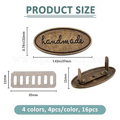 16 шт. 4-х цветные железные декоративные пряжки&nbsp;IFIN-FH0001-93