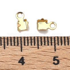 シェグレース真鍮製折りたたみ式圧着エンド  圧着コードの端を折ります  長方形  カドミウムフリー＆ニッケルフリー＆鉛フリー  18KGP本金メッキ  6x3x3mm  穴：1.2mm&nbsp;XGRQ1U211-366G