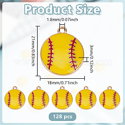 128 шт. Подвески из сплава с эмалью&nbsp;ENAM-GO0001-20