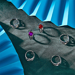 8 шт. латунная регулируемая кольцевая фурнитура KK-SC0003-96