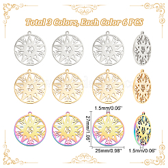 18шт. 3-х цветная подвеска из нержавеющей стали 304&nbsp;STAS-DC0012-38