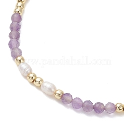 Женские плетеные браслеты из натуральных смешанных драгоценных камней&nbsp;BJEW-JB13203