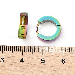 304ステンレススチール研磨効果フープピアス  イオンプレーティング（ip）  虹色  13x4mm&nbsp;EJEW-M001-29C-A