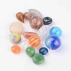 Handmade Blown Glass Beads, Mixed Shapes, Mixed Color, 11~35x10~25mm, Hole: 2mm