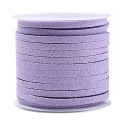Faux Suede Cord, Faux Suede Lace, Lilac, 3x1.5mm, about 5.46 yards(5m)/roll, 25rolls/bag