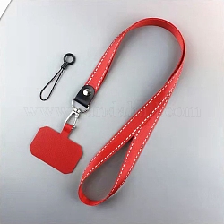 Tour de cou en polyester amovible et réglable en polyester, avec coussinets en plastique et porte-accessoires en alliage, rouge, 40 cm
