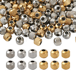 201 perline in acciaio inossidabile, rondelle, oro & colore acciaio inossidabile, 6x5.5mm, Foro: 2 mm, 150pcs/scatola