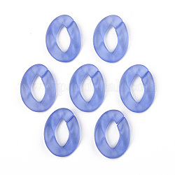 Transparent Acrylic Linking Rings, Quick Link Connectors, for Curb Chains Making, Frosted, Unwelded, Twist, Mauve, 39.5x29.5x7.5mm, Inner Diameter: 22x11mm
