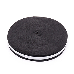 Grosgrain Ribon, Flat Polyester Band, Webbing Garment Sewing Accessories, Stripe Pattern, Black, 1 inch(25mm)x0.5mm