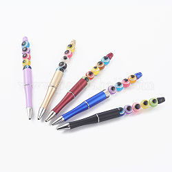 Шариковые ручки, с круглыми бусинами из смолы сглаза, разноцветные, 145x12 мм