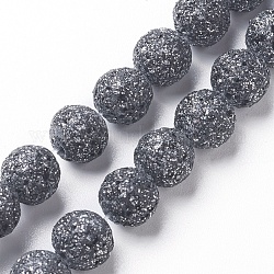 Natural Lava Rock Beads Strands, Round, 8mm, Hole: 1mm, about 22pcs/strand, 7.1 inch(18cm)