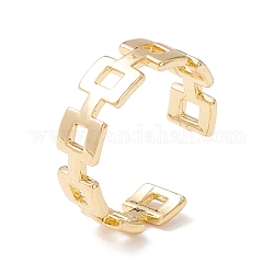 Anillos de puño con forma de cadena de latón, anillo abierto hueco para mujer, sin plomo y cadmio, real 18k chapado en oro, nosotros tamaño 10 1/4 (19.9 mm)