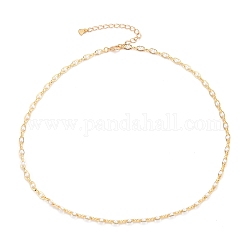 Collares de cadena de eslabones de perlas de vidrio, con cadenas de latón y cierress de langosta, dorado, 18-1/8 pulgada (46 cm)